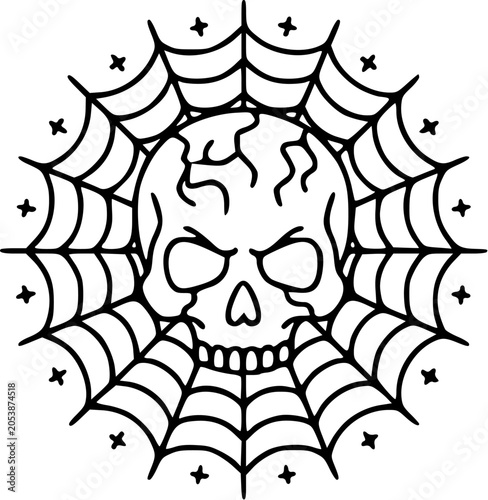 cracked skull stars web