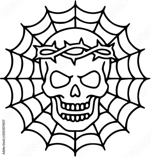 jesus thorn crown skull web
