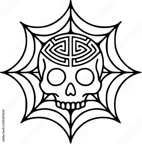 greek meander skull web