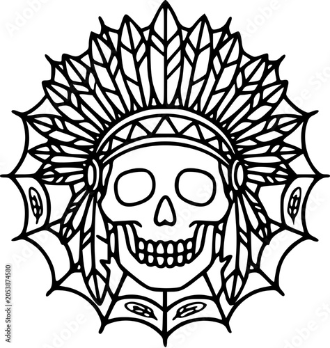 native american chief skull web