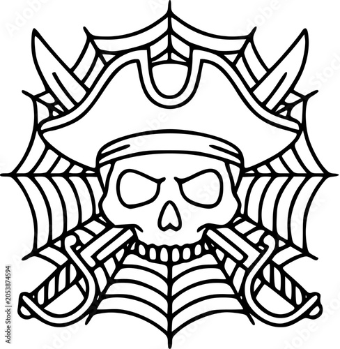 pirate captain swords skull web