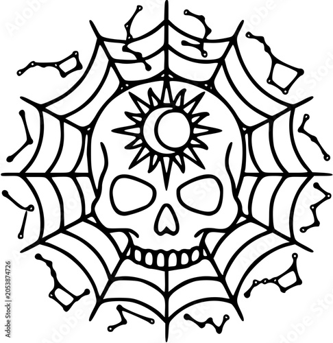 zodiac skull sun moon web