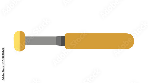 Baseball bat illustration in flat style on white background
