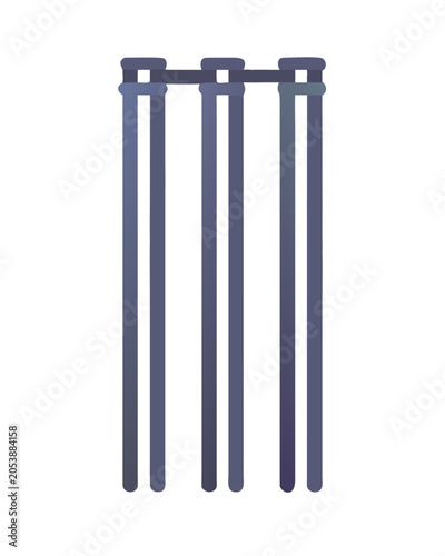 Cricket stumps in a minimalist style, in shades of blue and gray for sports illustration
