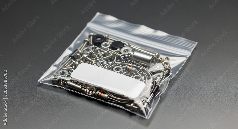 Fototapeta premium Small bag of assorted metal screws.