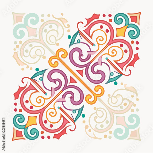 Colorful Abstract Swirls and Flourishes Pattern