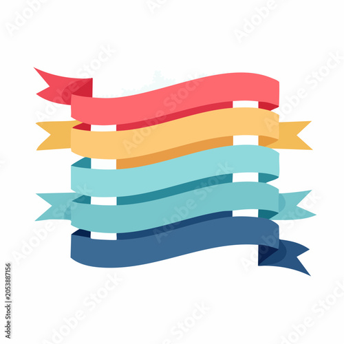 Colorful Ribbon Banners for Infographics and Design