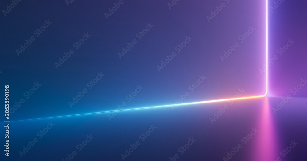 Fototapeta premium Abstract neon light corner with gradient