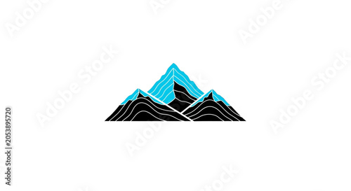 Colorful abstract mountain range peaks.