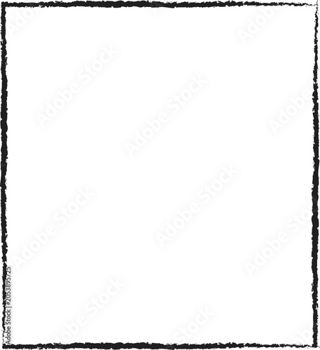 Distressed grunge border vignette frame, vintage black textured photo edge photo holder on a transparent background