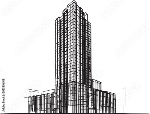 High rise building sketch