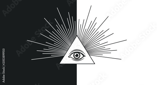 Bild auf Leinwand All seeing eye in triangle symbol 6.