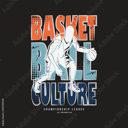 Basketball Culture Championship League Vintage Sports Typography T-Shirt Design