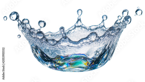 Fotografie Water splash crown shape with droplets