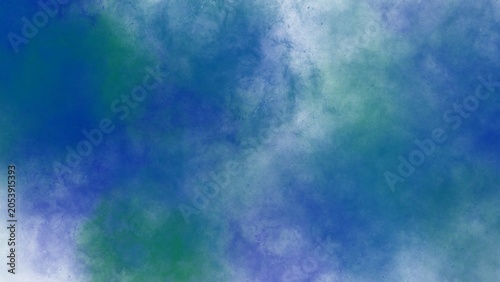 Foto Vibrant blue and green abstract sky with soft glowing clouds