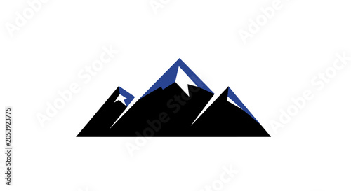 Mountain peaks silhouette graphic design element.