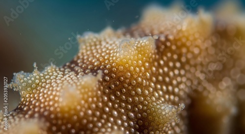 Close-up Macro Shot of Coral Texture Underwater.
