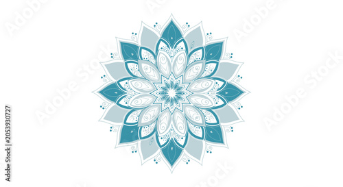 Blue Mandala Flower Pattern