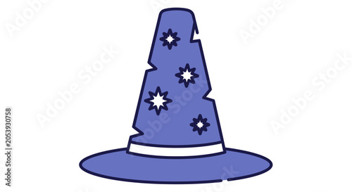 Blue Wizard Hat with Stars