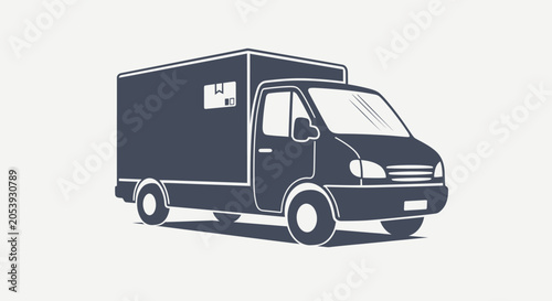 Box Truck Icon, Delivery Van Graphic, Cargo Transport Vector, Logistics Vehicle