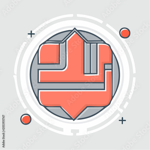 Abstract Geometric Icon with Arrows