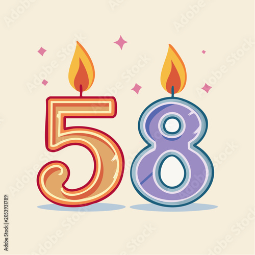 Birthday Candles Number 58
