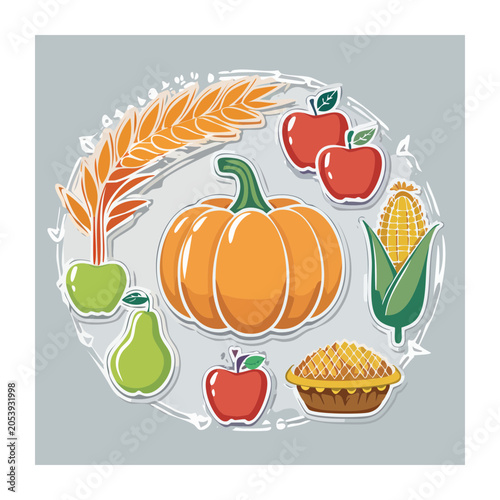 Flat design fruit juice with fresh fruits