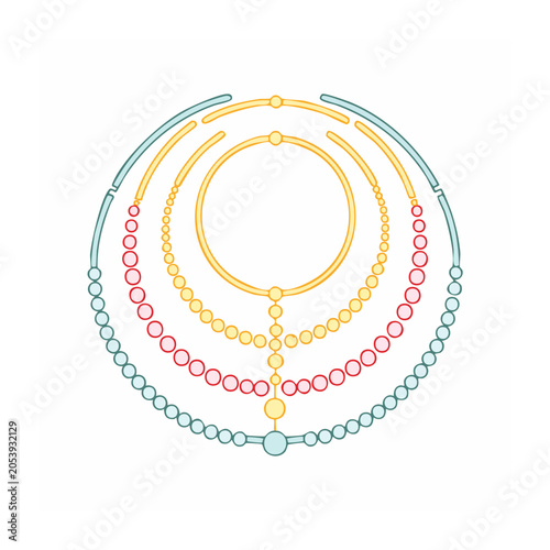 Minimalist gold chain necklace vector loop