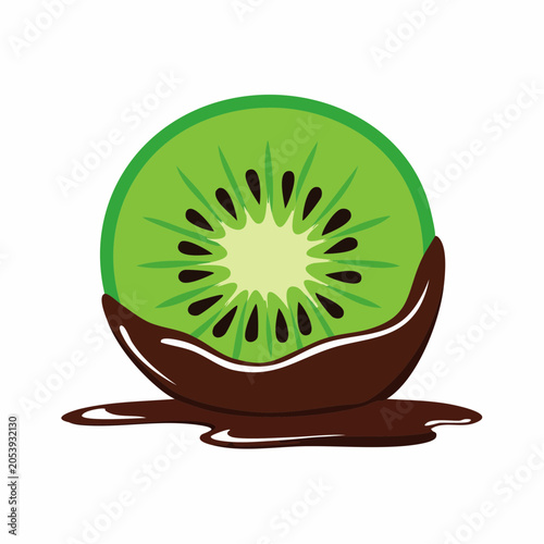 Kiwi Slice Dipped in Chocolate