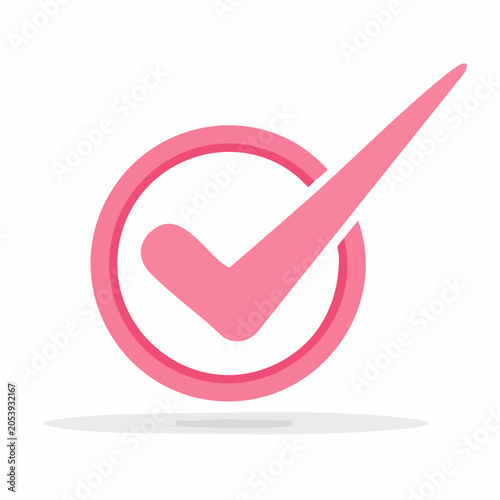 Pink Check Mark in Circle Icon