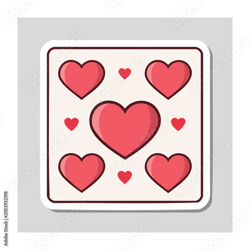 Red heart pattern in flat design style