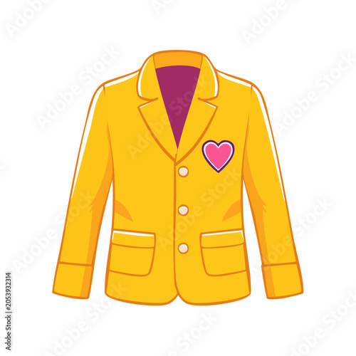 Yellow Blazer with Pink Heart Patch