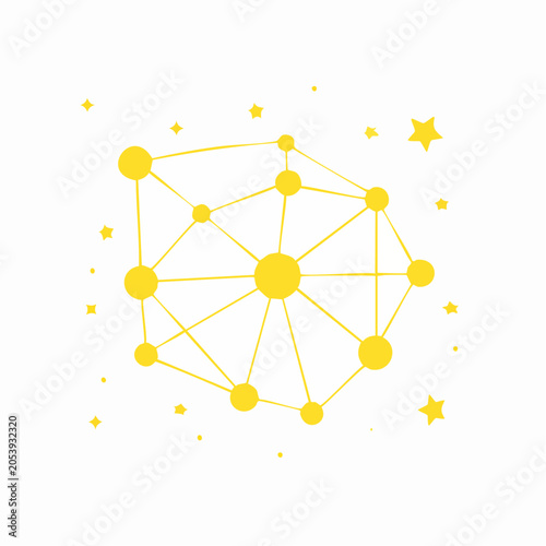 Yellow Constellation and Stars Graphic