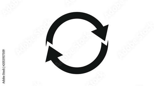 Photos Circular arrow sequence with opposing points black silhouette