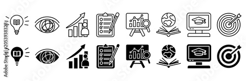 Bild auf Leinwand Personal growth icon set