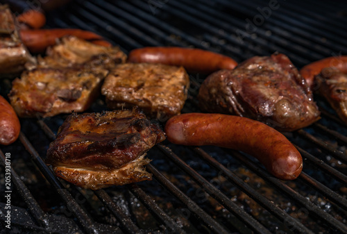 grilled meat on the grill