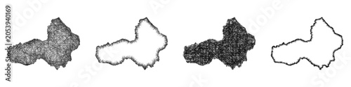 Foto Sketch Pouthisat (Cambodia) outline map design set