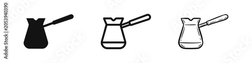 Bild auf Leinwand Turkish Coffee Pot Cezve Kitchen Icons