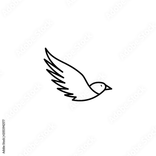 A doodle depicting a bird