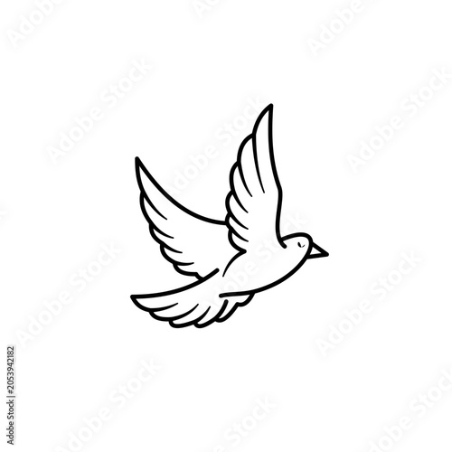 A doodle depicting a bird