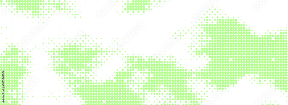 Fototapeta premium Dynamic green retro comic backdrop with layered halftone textures and fresh white composition for commercial advertising and contemporary visual communication.