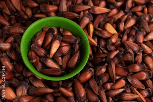 Bowl of Brazilian pine nuts