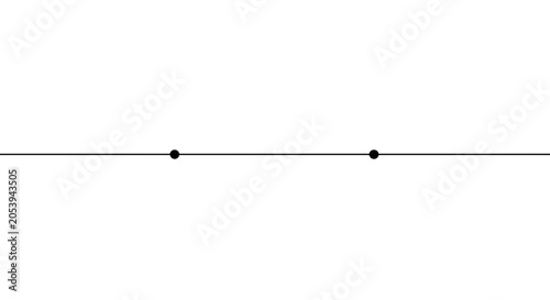 Bilde på lerret A straight horizontal line with two distinct points marked on it
