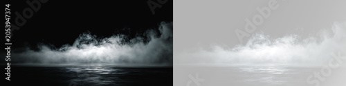 Canvastavla White steam cloud with gentle fog layers and realistic vapor movement in atmosph