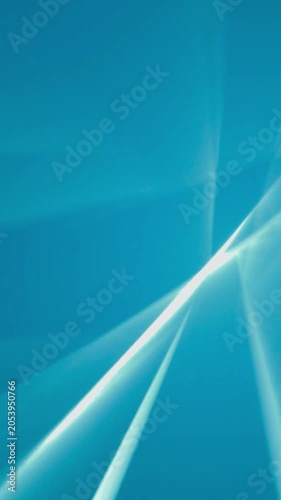 Vertical motion background of elegant light blue crossing laser beams and soft glowing energy flows
