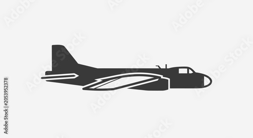 Bild auf Leinwand Vintage airplane silhouette side view.