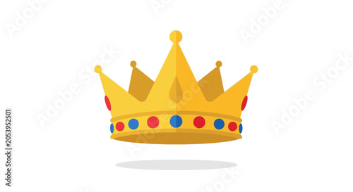 Tableau sur toile Golden crown with colorful jewels on.