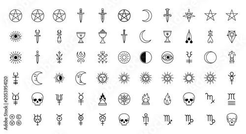 Canvas-taulu Various occult and mystical symbols.