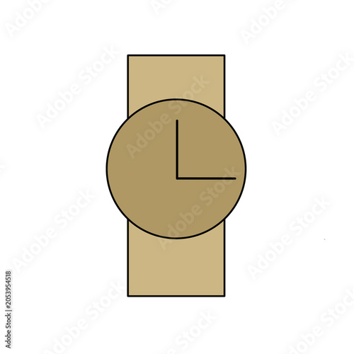 Doodle Icon hand Watch illustration on transparent that can be use for background, slide view, social media, scrapbook and etc. | Aesthetic with gold color