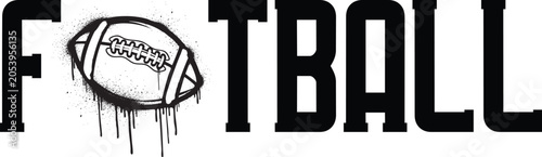 Fotografija Bold football-themed typography design featuring a distressed American football illustration integrated into the word FOOTBALL